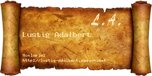 Lustig Adalbert névjegykártya